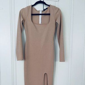 Beige Bodycon Dress Missguided